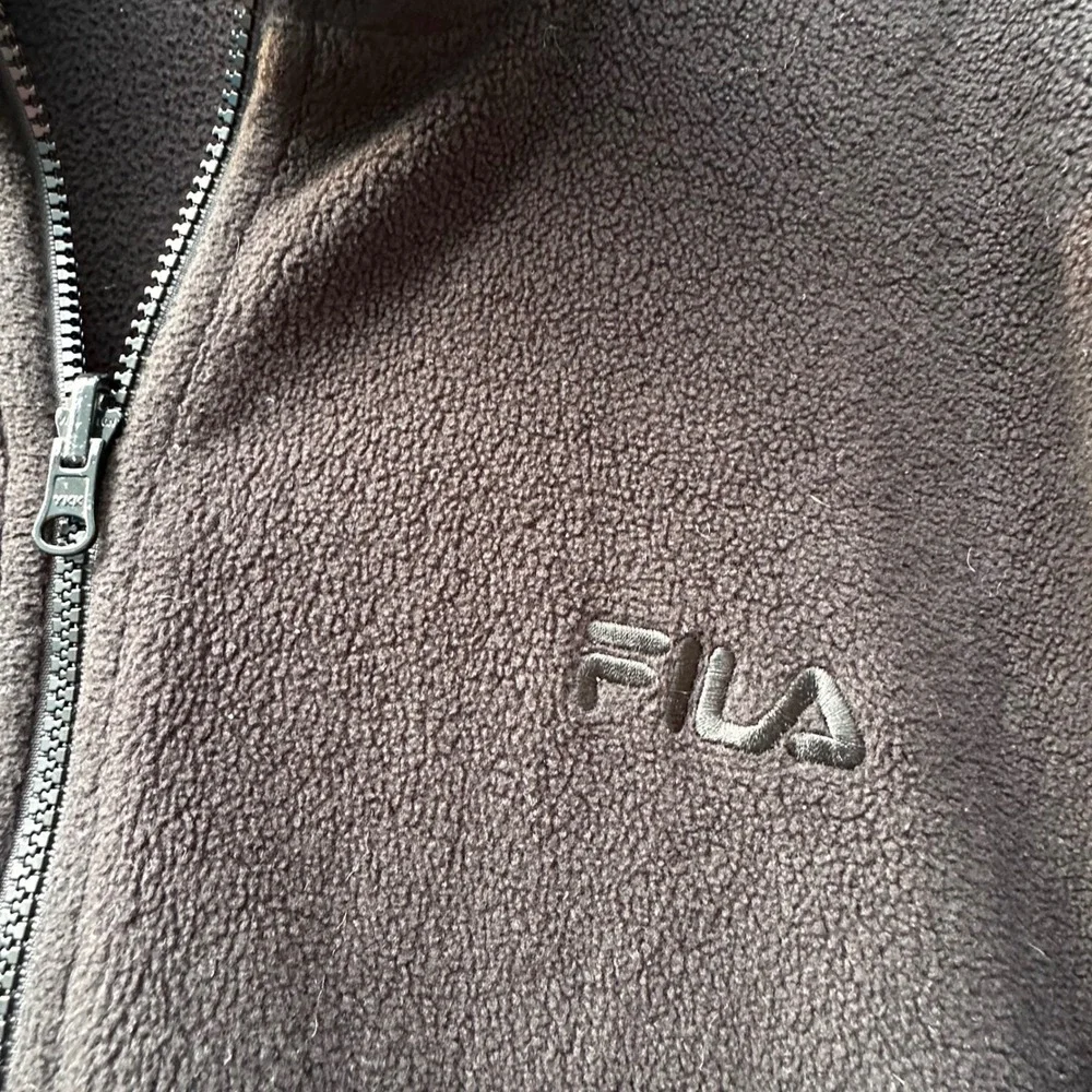 FILA Fleece Jacket Mens Large Full‎ Zip Mock Neck Coat Gray Performance